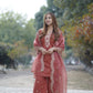 Ria Malhotra in Rust Chanderi Silk Suit Set