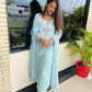 Riya Karamchandani in Tiffany Blue Chanderi Suit Set