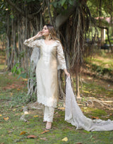 Priyanka Kamboj in Hazel Beige Chanderi Suit Set