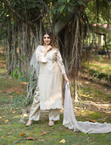Priyanka Kamboj in Hazel Beige Chanderi Suit Set