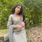 Aksha Pathak in Silver Grey Chanderi Suit Set