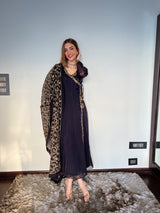 Shreya Lakhani in Sunehri Black Angrakha Anarkali Set