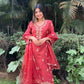 Heena Sachdeva in Rust Chanderi Suit Set