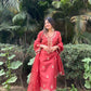 Heena Sachdeva in Rust Chanderi Suit Set